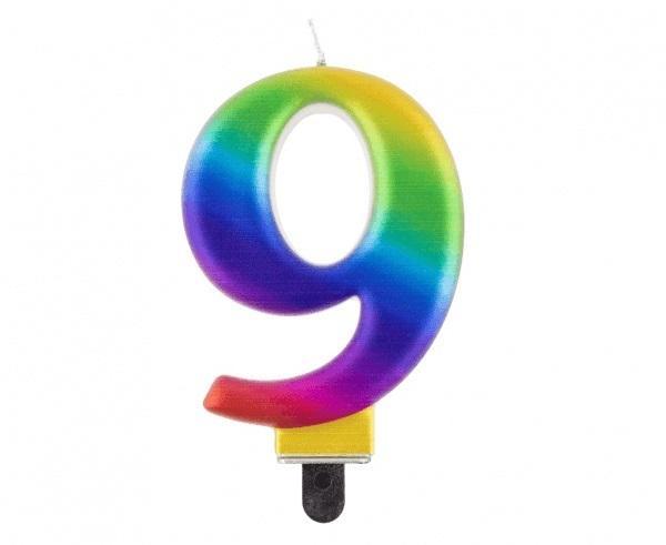 Świeczka cyferka 9 Beauty&Charm Galaxy 8cm