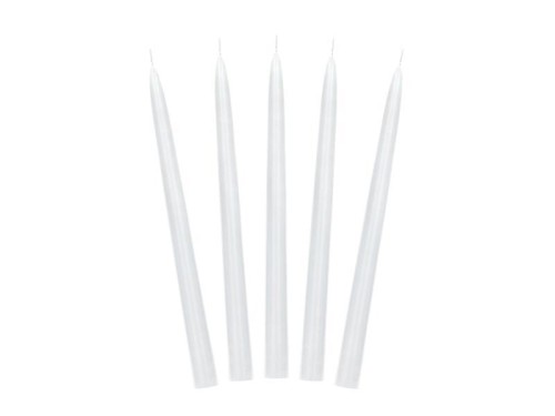 Świeca stożkowa matowa biały 24cm 10szt