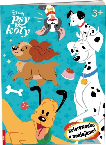 Disney Psy & Koty. Kolorowanka z naklejkami