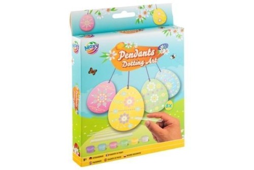 Wielkanocne zawieszki kropkowanie farbą 8szt