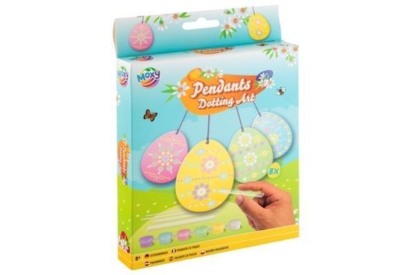 Wielkanocne zawieszki kropkowanie farbą 8szt