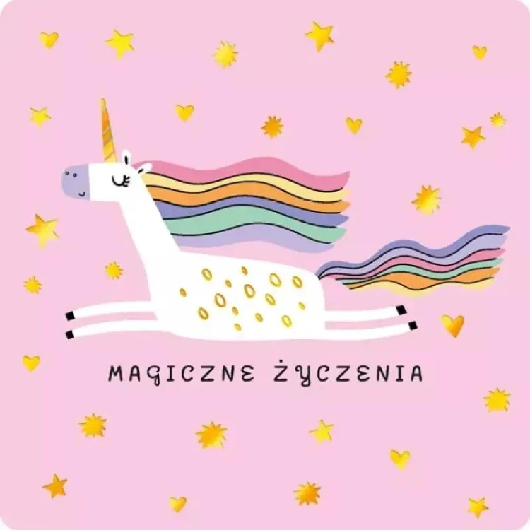 Karnet jednostronny Jednorożec w locie