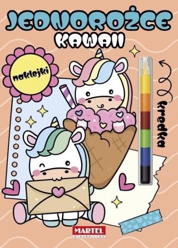 Modułowa kredka. Kawaii jednorożce z naklejkami