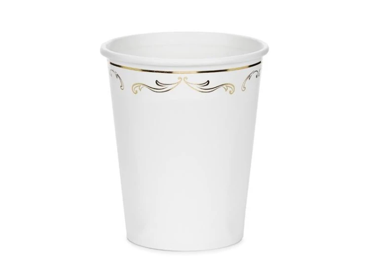Kubeczki z ornamentem biały 220ml 6szt