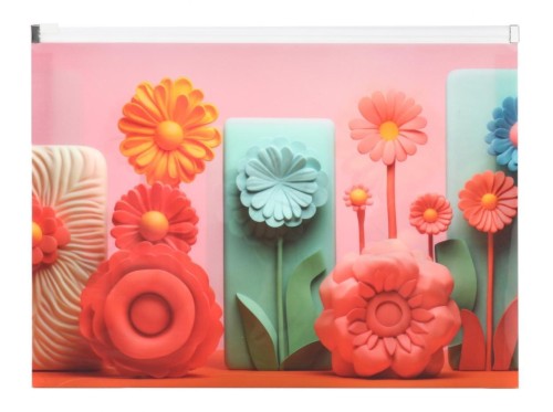 Koperta A4 PP z nadrukiem zip Modern Flowers