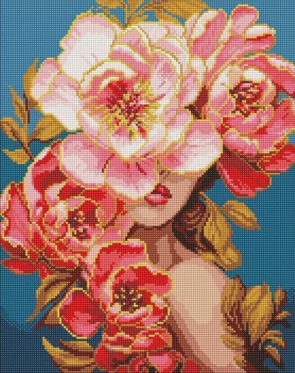 Diamentowa mozaika - Kwitnąca gracja 40x50cm