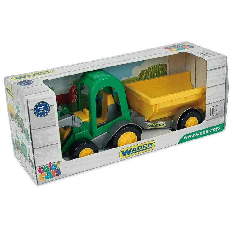 Farmer traktor ładowarka z przyczepą, WADER