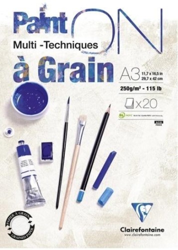 Blok A3 biały fakturowany 250g 20ark