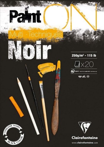 Blok A3 czarny 250g 20ark, Clairefontaine