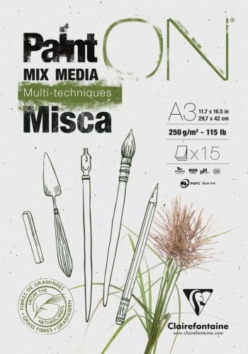 Blok A3 papier z trawy 250g 15ark, Clairefontaine