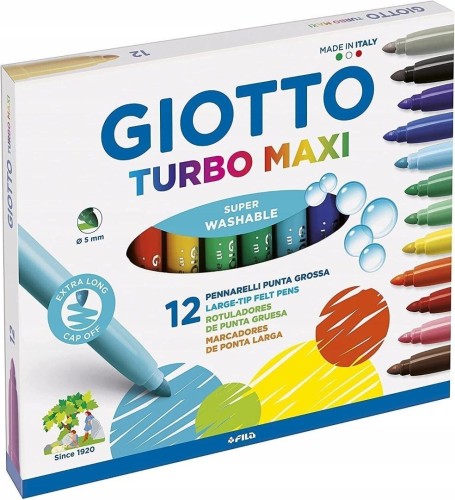 Markery Turbo Maxi 12 kolorów GIOTTO, Giotto