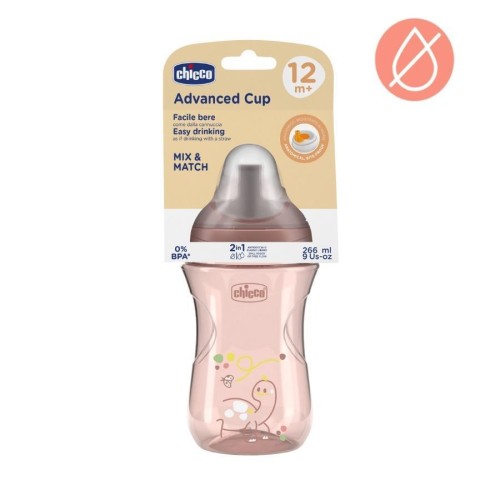 Kubek niekapek ze słomką 266ml brzoskwiniowy 12m+