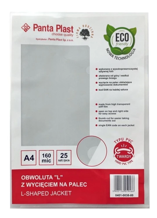 Obwoluta L PVC (25szt), Panta Plast