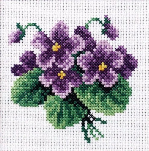 Haft krzyżykowy - Fiołki, Anex-bis