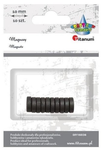 Magnesy okrągłe czarne 10mm 10szt, Titanum