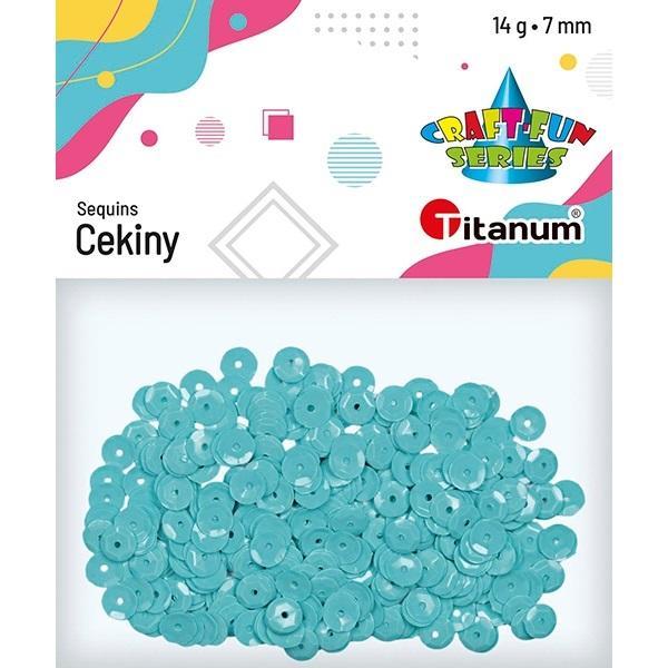 Cekiny 7mm okrągłe pastelowe 14g lazurowe, Titanum