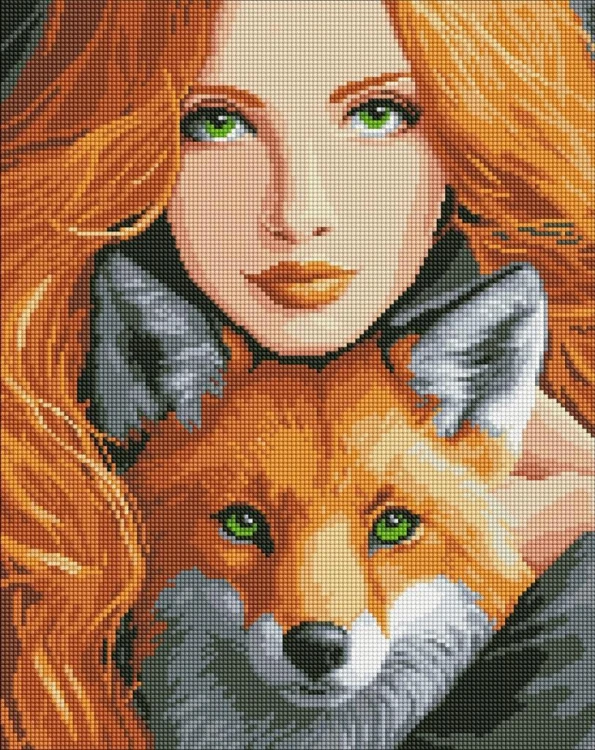 Diamentowa mozaika - Ognisty lis 40x50cm, Ideyka
