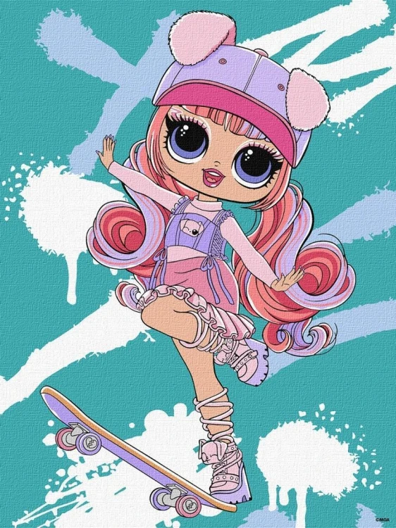 Malowanie po numerach - Tweens LOL Skate Dance..