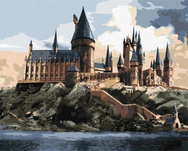 Malowanie po numerach -Hogwart za dnia 40x50cm