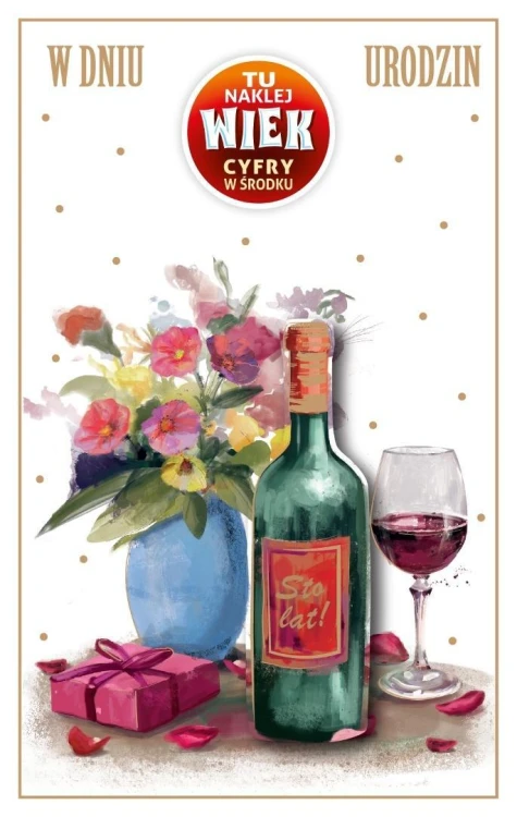 Kartka okolicznościowa Urodziny (wymienne cyfry)