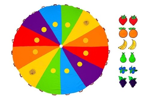 Chusta edukacyjna duże koła + 12 owoców 3m