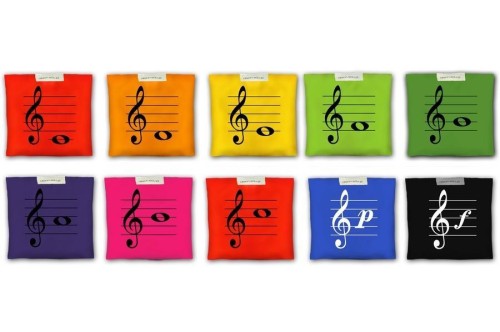 Woreczki gimnastyczne zestaw nutki z kluczem