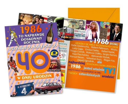 Karnet Urodziny 40