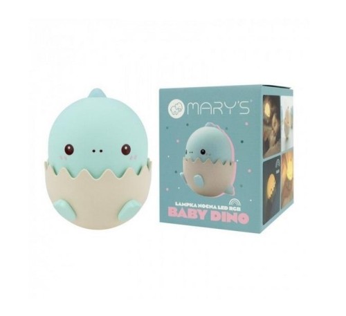 Lampka nocna LED baby dino niebieski, Mary's