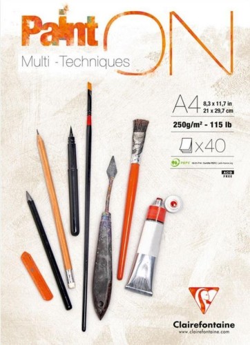 Blok A4 biały 250g 40ark, Clairefontaine