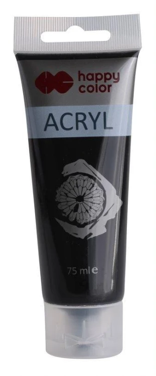 Farba akrylowa 75ml czarna HAPPY COLOR, GDD