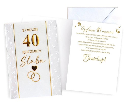 Karnet Rocznica ślubu 40