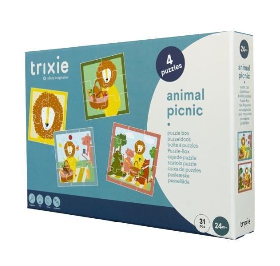 Puzzle 4w1 Piknik ze Zwierzątkami, Trixie Baby
