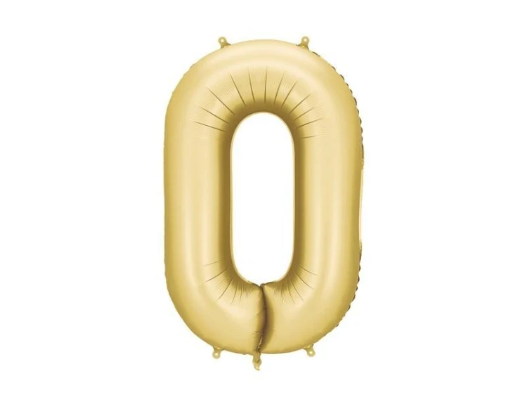 Balon foliowy cyfra 0 86cm złoty