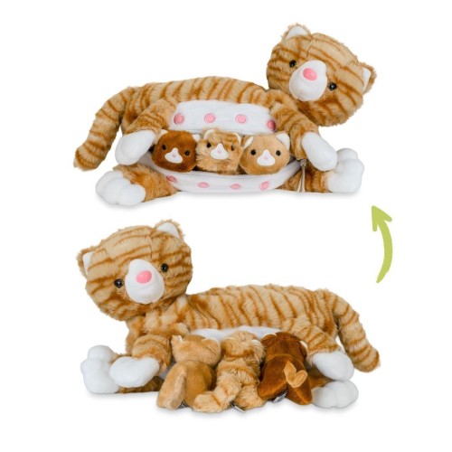 Mama kotek ruda z małymi, Mamanimals