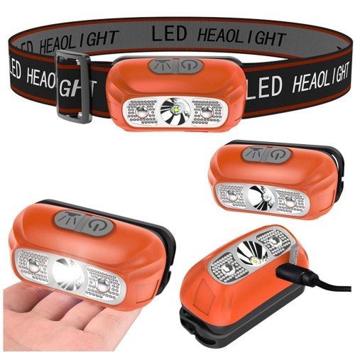 Latarka czołowa LED dwa tryby ładowanie USB