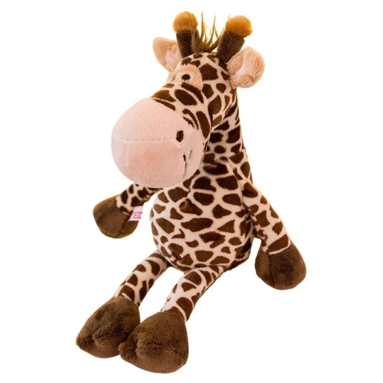 Żyrafa pluszowa brązowa 28cm, Leantoys