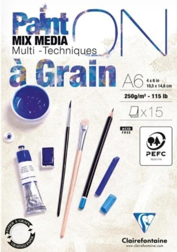 Blok A6 biały fakturowany 250g 15ark