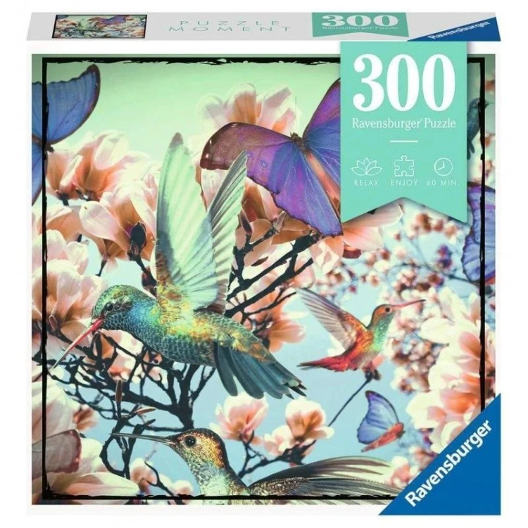 Puzzle Moment 300 Koliber i motyle, Ravensburger