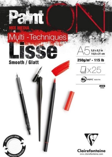 Blok A5 biały gładki 250g 25ark, Clairefontaine