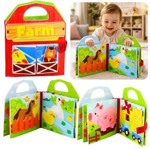 Książeczka edukacyjna sensoryczna zwierzęta domowe