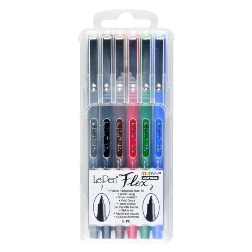 Pisaki pędzelkowe Primary 6 kolorów, Marvy