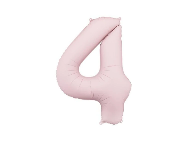Balon foliowy cyfra 4 86cm jasny różowy