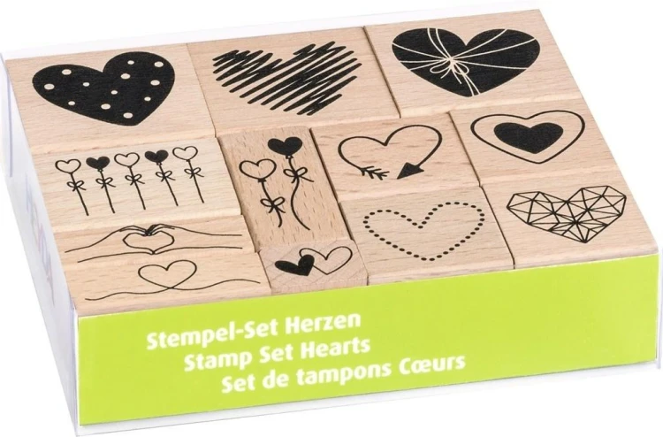 Zestaw stempli 12szt Serca, Dekor-Art-Serwis