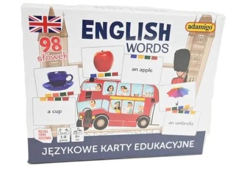 English words - językowe karty edukacyjne, Adamigo