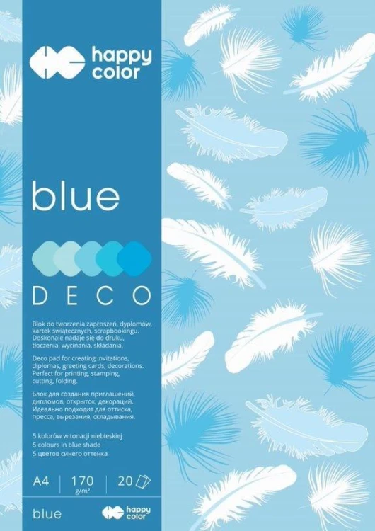 Blok A4/20K Deco Blue 170g HAPPY COLOR, GDD