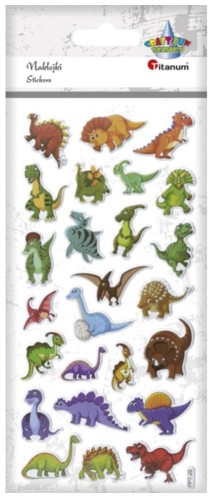 Naklejki wypukłe miękkie dinozaury 25szt, Titanum