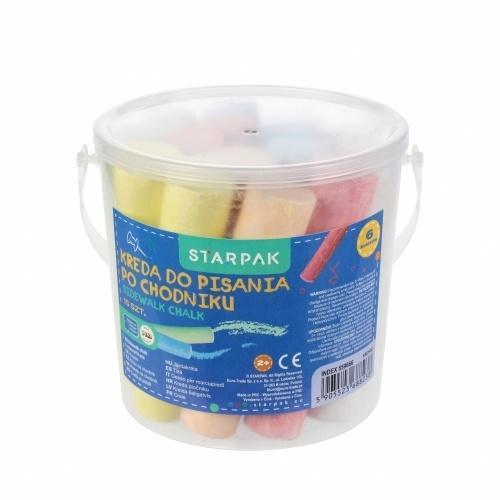 Kreda chodnikowa 6kol w wiaderku 15szt, STARPAK