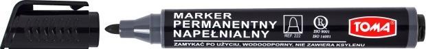 Marker okrągły czarny (12szt) TOMA, TOMA