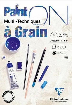 Blok A5 biały fakturowany 250g 20ark