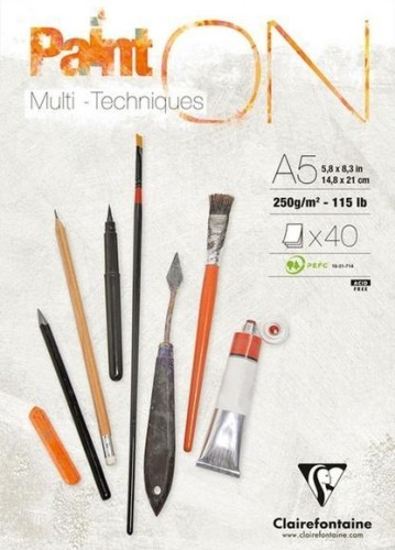 Blok A5 biały 250g 40ark, Clairefontaine